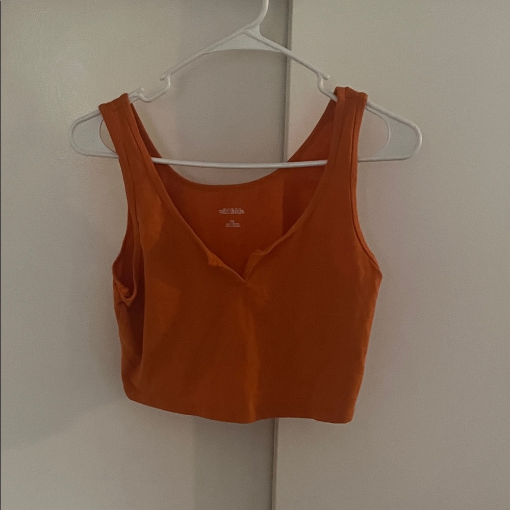 Orange Sleeveless Crop Top
